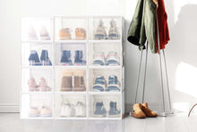 Load image into Gallery viewer, Ovela: Set of 12 Click Shoe Storage Box (Large, Clear/White)