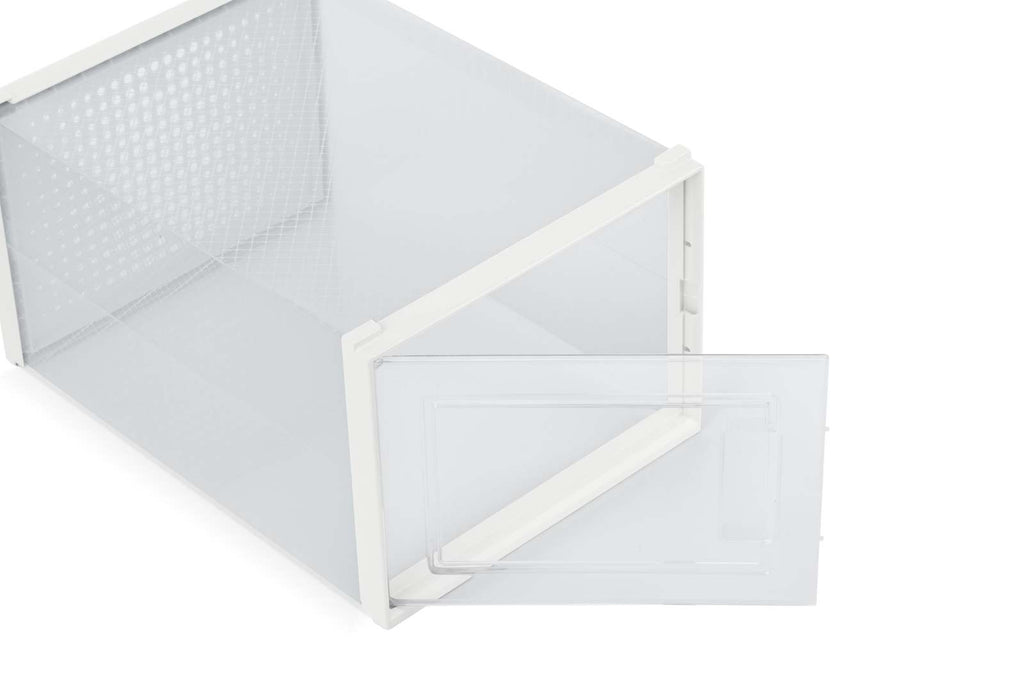 Ovela Set of 12 Click Shoe Box (Medium, Clear/White)