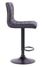 Load image into Gallery viewer, Adjustable Finest Black PU Leatherette Button Bar Stool- Set of 2