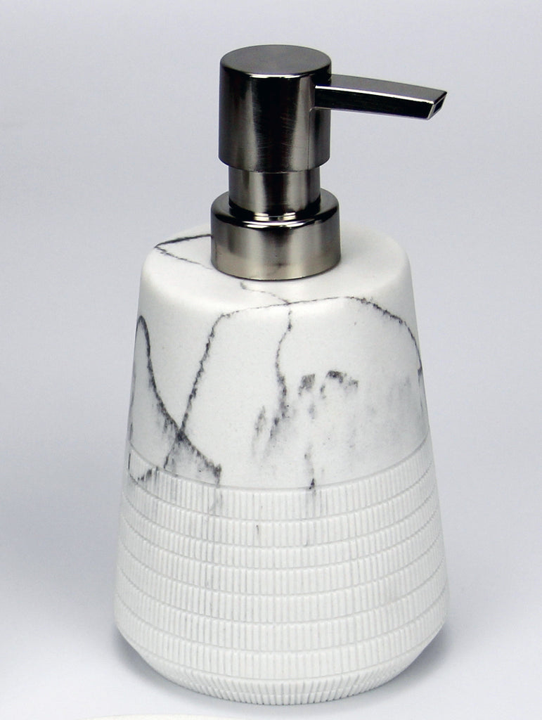 Bubble: Bathroom Soap Dispenser - White Marble Stone