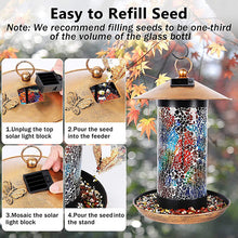 Load image into Gallery viewer, Hanging Bird Feeder &amp; Solar Light