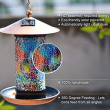 Load image into Gallery viewer, Hanging Bird Feeder &amp; Solar Light
