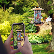 Load image into Gallery viewer, Hanging Bird Feeder &amp; Solar Light