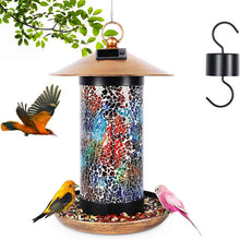 Load image into Gallery viewer, Hanging Bird Feeder &amp; Solar Light