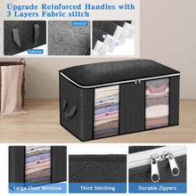 Load image into Gallery viewer, Large Capacity Clothing Storage Bags 3 Pack - Black (60x40x35cm)