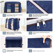 Load image into Gallery viewer, Clothing Storage Bags 3 Pack - Navy (60x40x35cm)