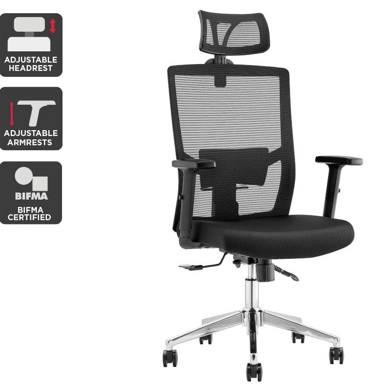 Ergolux Everest Ergonomic Chair (Black)