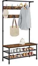 Load image into Gallery viewer, Vasagle Industrial Coat Rack Stand - 9 Hooks &amp; Shoe Rack