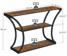 Load image into Gallery viewer, Vasagle Console Table with Curved Legs - 3-Tier (Rustic Brown)