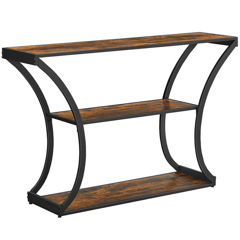 Vasagle Console Table with Curved Legs - 3-Tier (Rustic Brown)