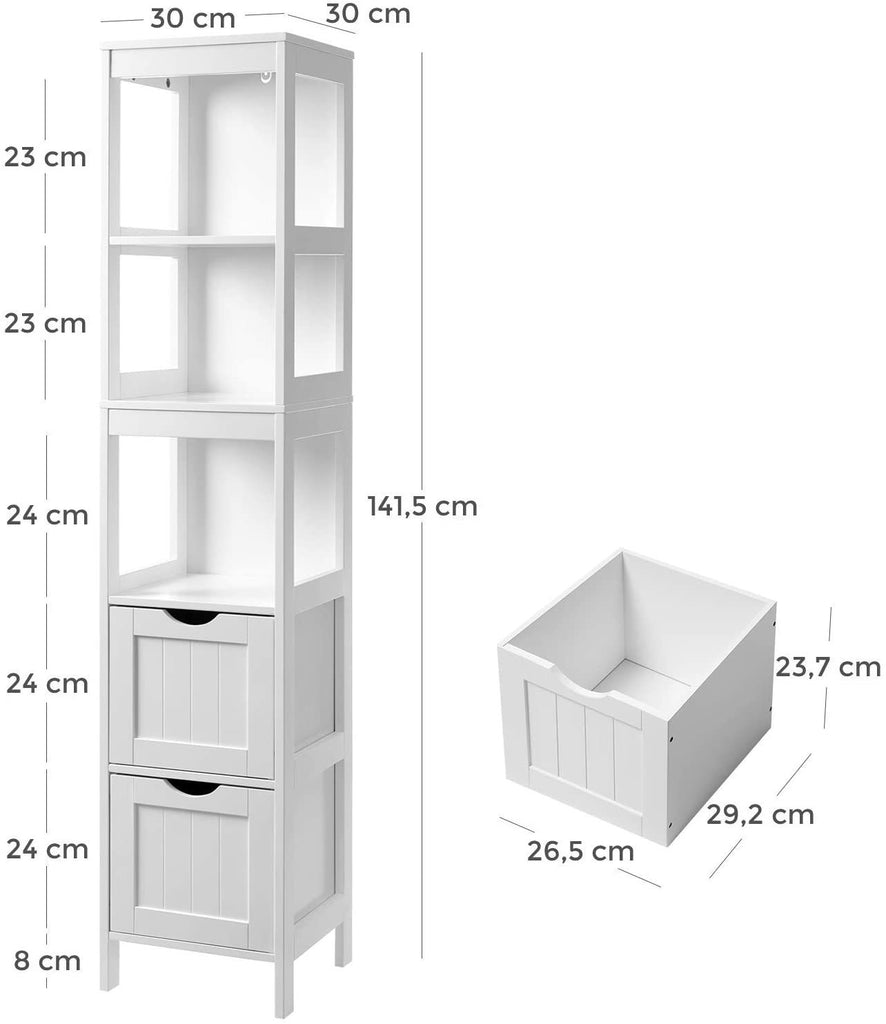Vasagle Soglio Bathroom Tall Cabinet Linen Tower