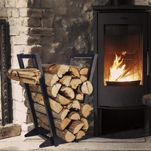 Load image into Gallery viewer, 46cm (18&quot;) Outdoor Indoor Firewood Holder with Kindling Rack