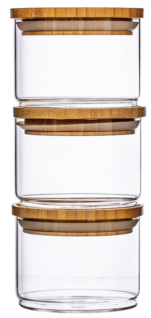 Sass & Belle: Stacking Glass Storage Jars - (Set of 3)