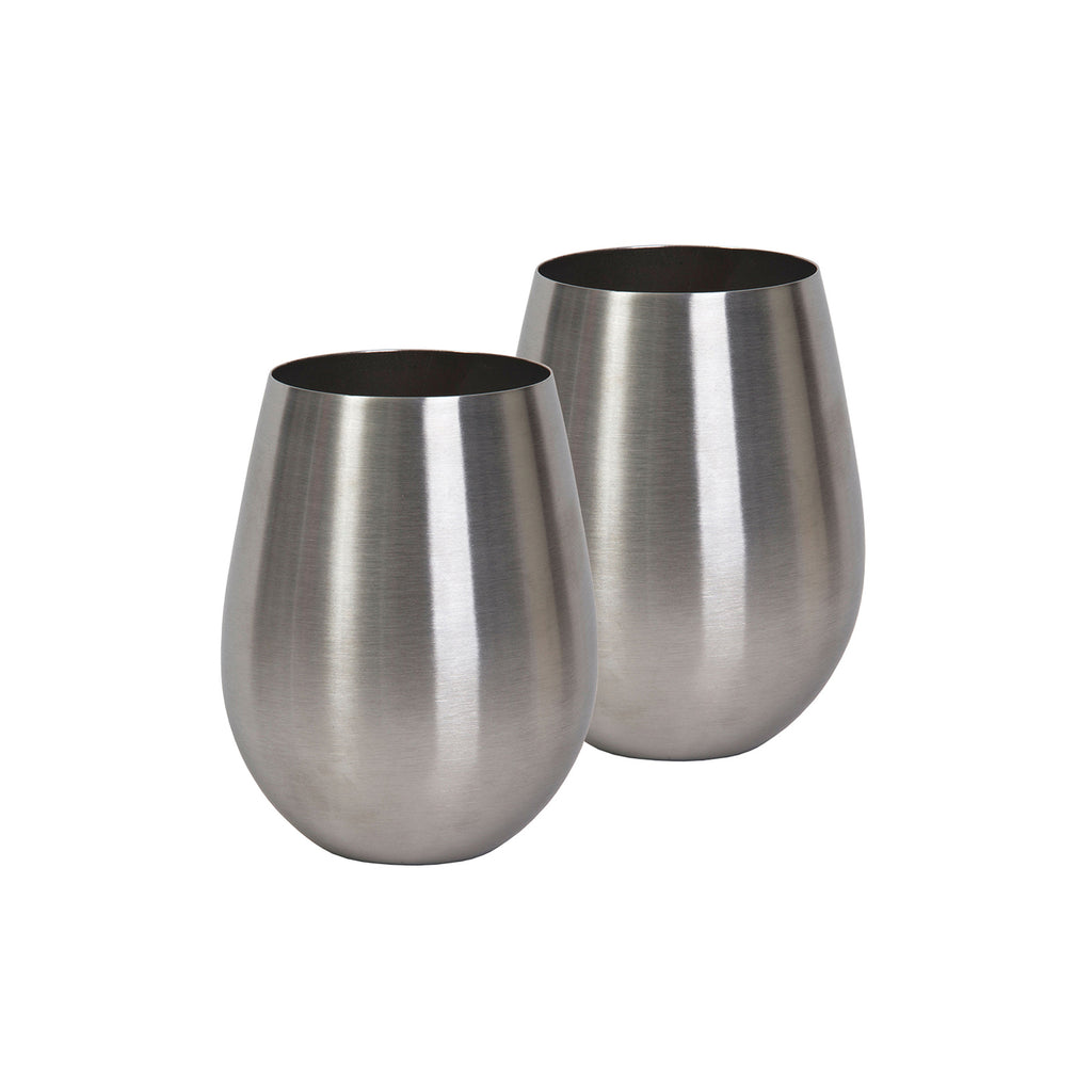 Po di Fame: Stemless Stainless Steel - Wine Glass Set