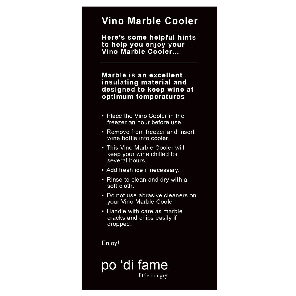 Po di Fame: Vino Marble Cooler - Gift Boxed