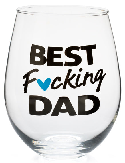 Best F*cking Dad - Stemless Wine Glass