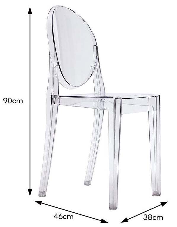Matt Blatt Set of 2 Philippe Starck Victoria Ghost Chair Replica (Clear)