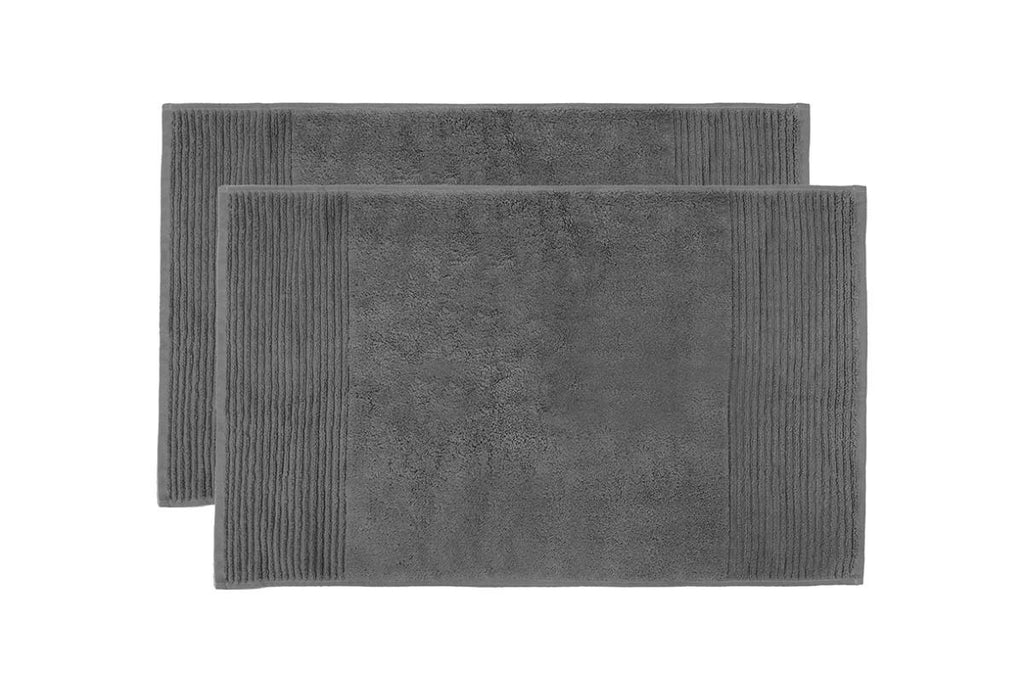 Bambury: Elvire Bath Mat - Pewter (Pack of 2)