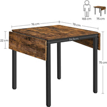 Load image into Gallery viewer, Vasagle : Folding Dining Table - Rustic Brown