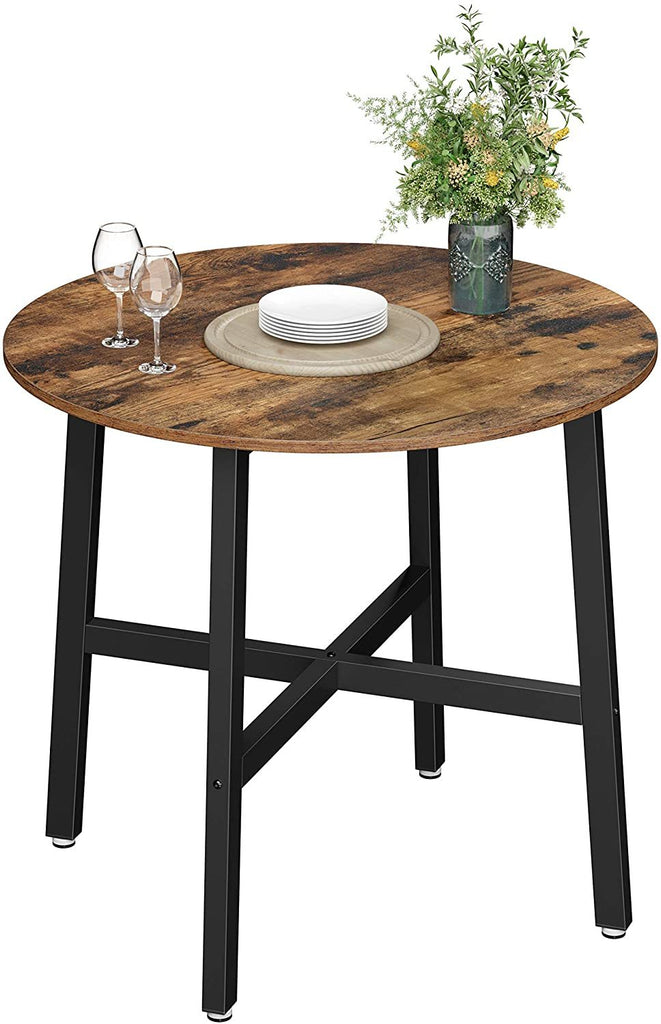 Vasagle Round Dining Table - Rustic Brown