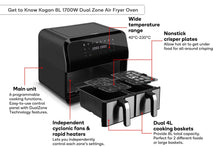 Load image into Gallery viewer, Kogan 8L 1700W Dual Zone Air Fryer Oven