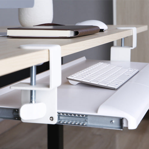 Gorilla Office: Clamp-On Keyboard Tray - White