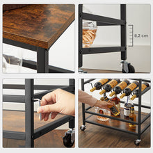 Load image into Gallery viewer, Vasagle Industrial Bar Cart With Bottle Holder - Rustic Brown / Black