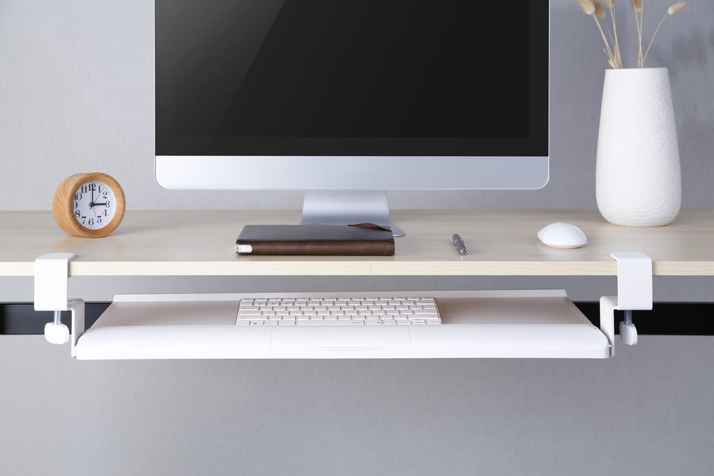 Gorilla Office: Clamp-On Keyboard Tray - White