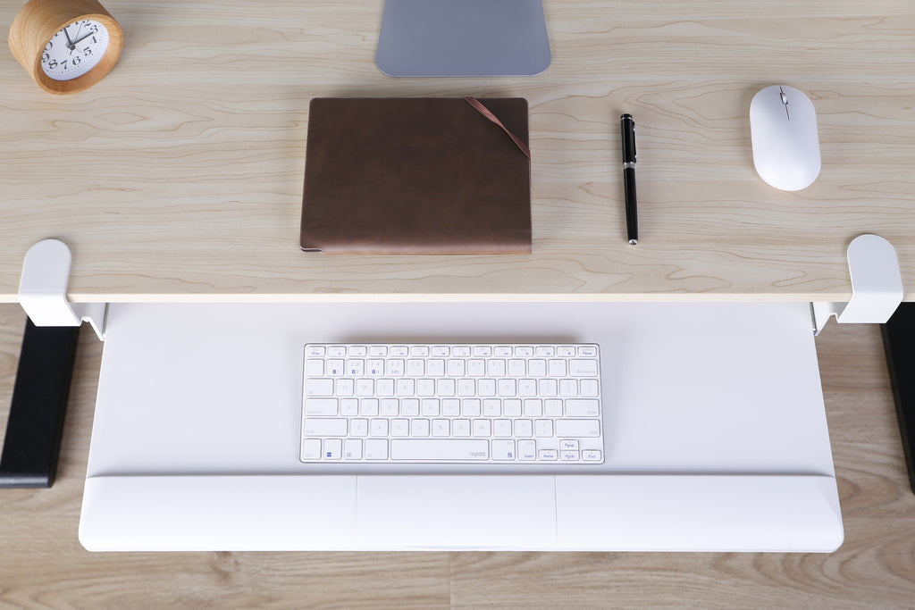Gorilla Office: Clamp-On Keyboard Tray - White