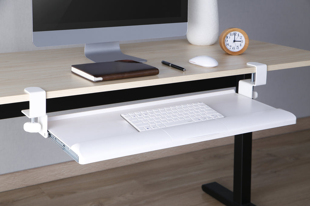 Gorilla Office: Clamp-On Keyboard Tray - White
