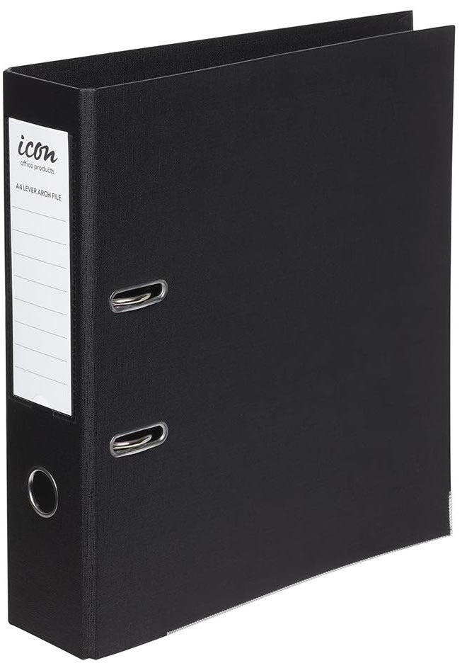 Icon Lever Arch File A4 Linen Black