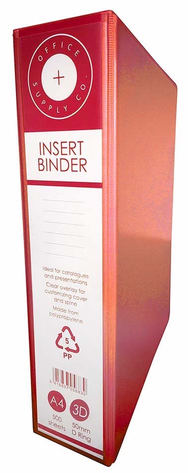 OSC Insert Binder A4 3D 50mm Red