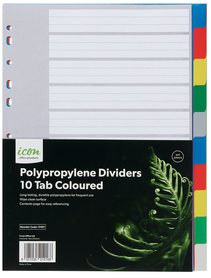 Icon PP Dividers 10 Tab Coloured