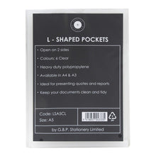 Load image into Gallery viewer, OSC L Shaped Pockets Heavy Duty A5 Clear Pack of 6
