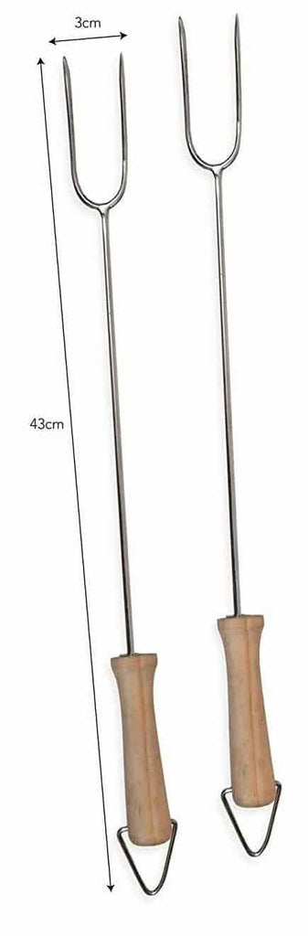 Long Stainless Steel BBQ Accessory Roasting Fork Sticks 43cm