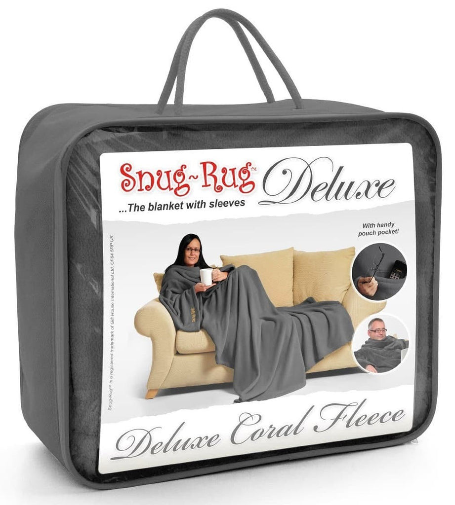 Snug-Rug: Deluxe Blanket with Sleeves - Slate Grey