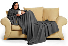 Load image into Gallery viewer, Snug-Rug: Deluxe Blanket with Sleeves - Slate Grey