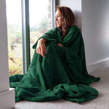 Load image into Gallery viewer, Snug-Rug: Deluxe Blanket with Sleeves - Racing Green
