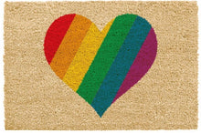 Load image into Gallery viewer, Heart Shaped Pride Rainbow&#39; Novelty Doormat