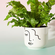 Load image into Gallery viewer, Sass &amp; Belle: Abstract Face White Large Planter 12cm