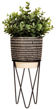 Load image into Gallery viewer, Sass &amp; Belle: Black Dash Cement Planter With Wire Stand