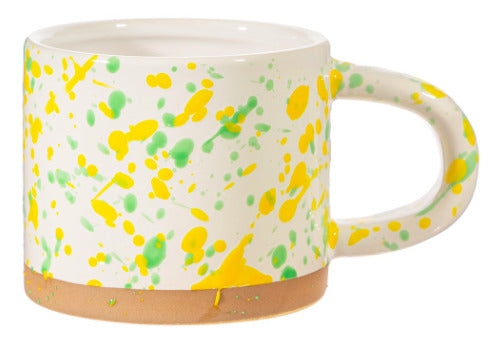 Sass &Belle: Yellow And Green Splatterware Mug - Sass & Belle