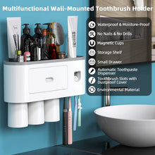 Load image into Gallery viewer, Perforated toothbrush rack 3 cups - grey