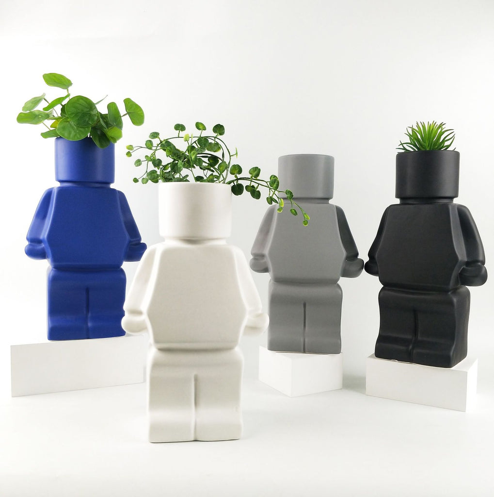 Urban Products: Block Man Planter - White (32cm)