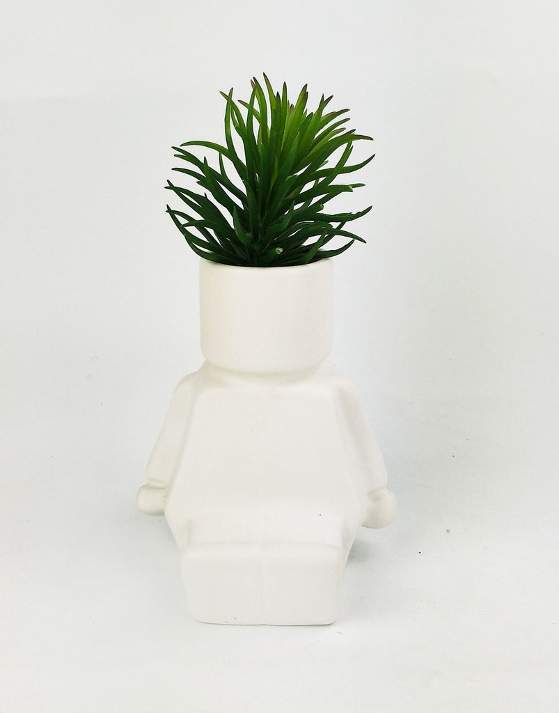 Urban Products: Block Man Planter - White (14cm)