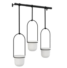 Load image into Gallery viewer, Umbra: Triflora Hanging Planter - White/Black