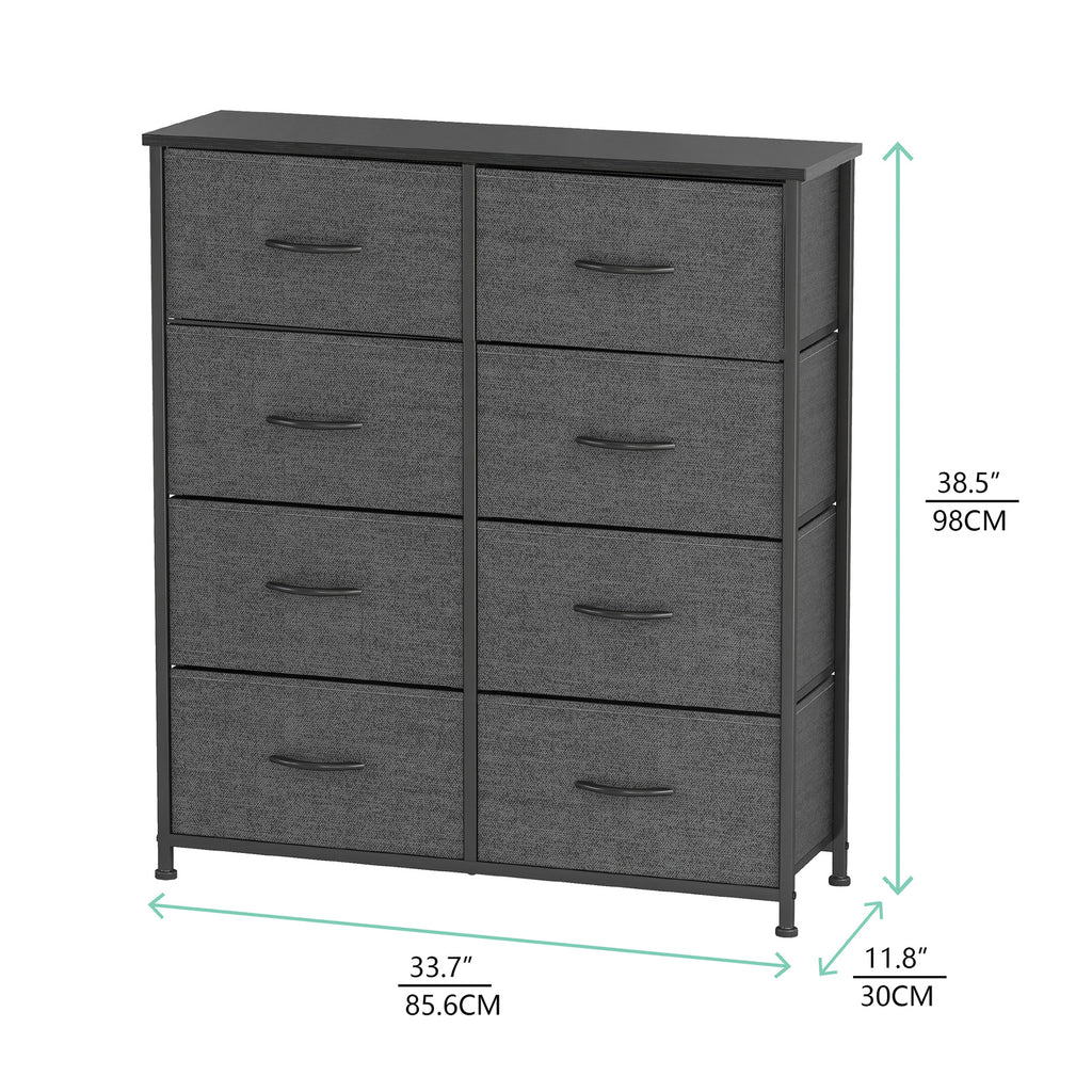 Ovela: 8 Drawer Storage Chest - Dark Grey