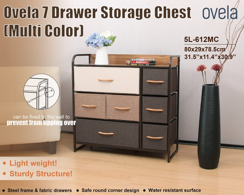 Ovela 7 Drawer Storage Chest - Multi Color