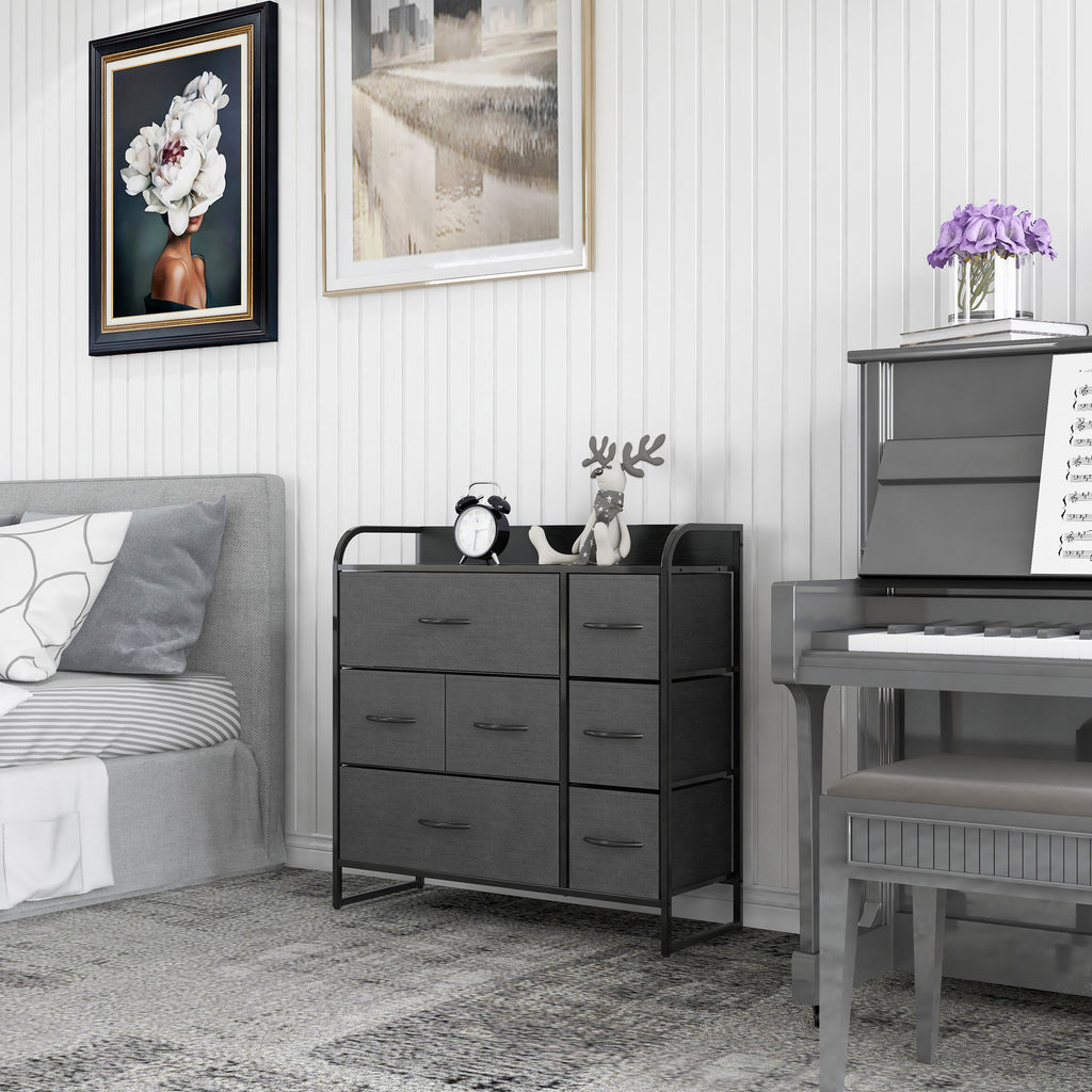 Ovela 7 Drawer Storage Chest - Dark Grey