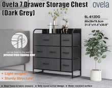 Load image into Gallery viewer, Ovela 7 Drawer Storage Chest - Dark Grey